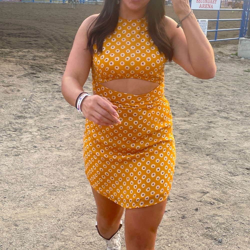 Sunflower Country Print Mini Halter Sundress
